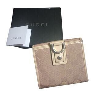 Authentic Gucci Pink and Silver D Ring Abby Compact Wallet